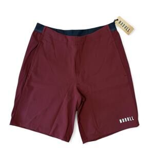 NWT NOBULL Men’s Lightweight 9” Shorts Maroon Red Size L